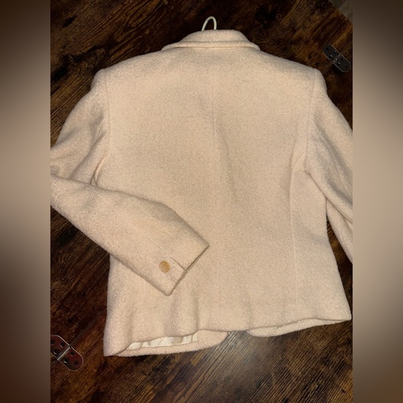 Cream Wool Blend Jacket with‎ Button Details - Picture 7 of 14